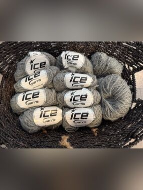 Ice Yarns Grey Angora Superfine Yarn - Lot 10 Skeins
